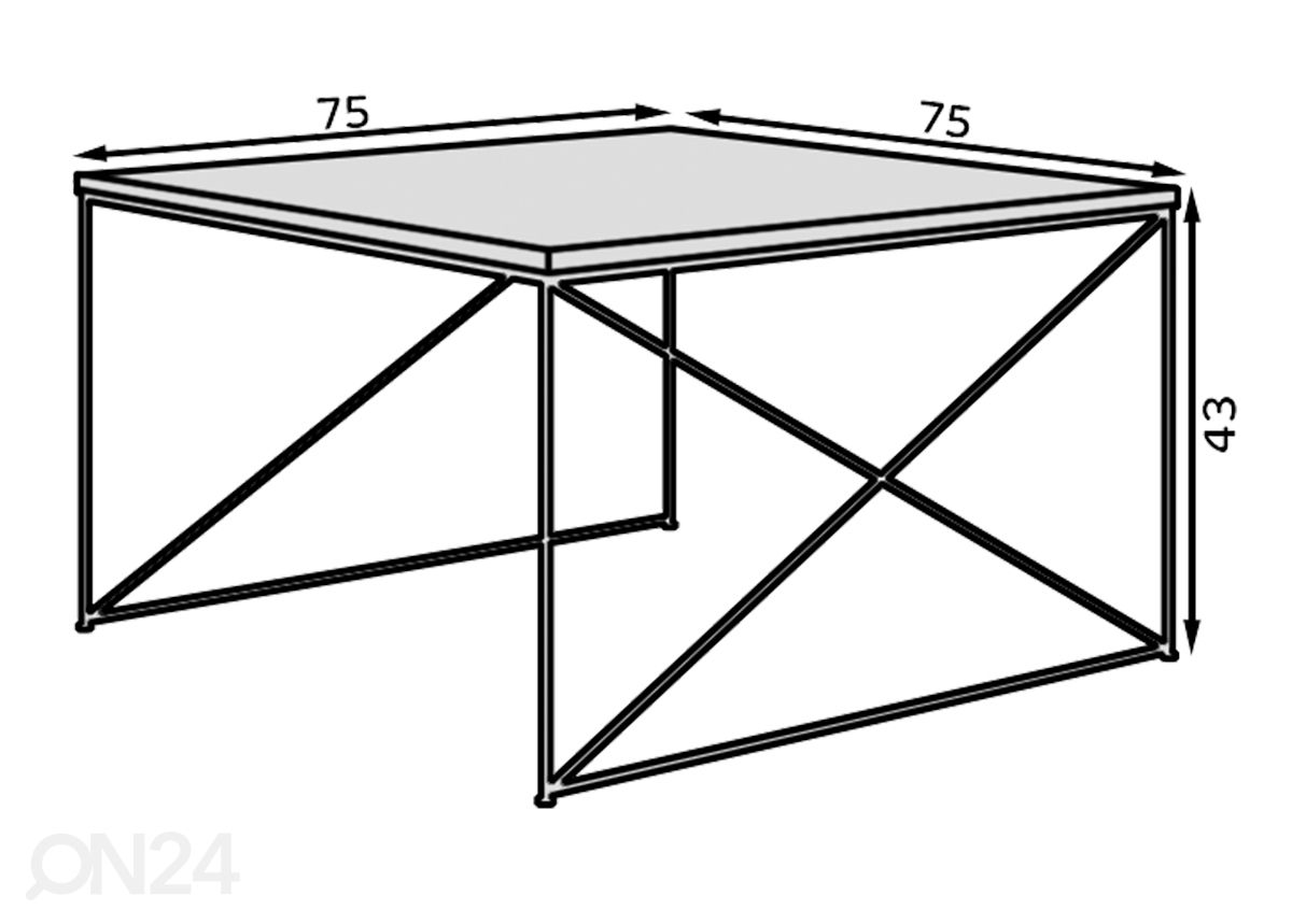 Журнальный столик Carso 75x75 см увеличить размеры