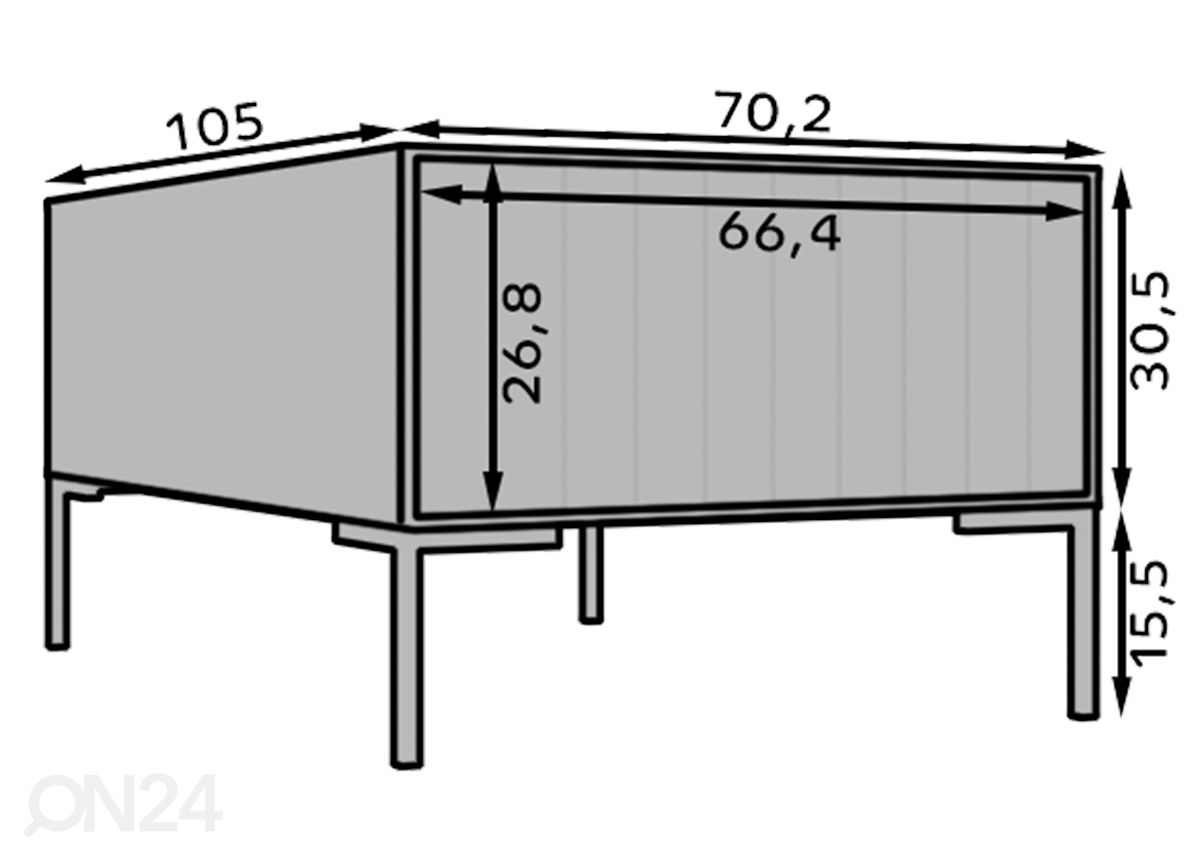 Журнальный столик Lubim 70,5x105 см увеличить размеры