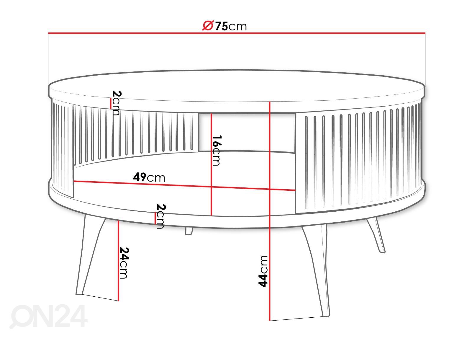 Журнальный столик Ronni Ø 75 см увеличить размеры