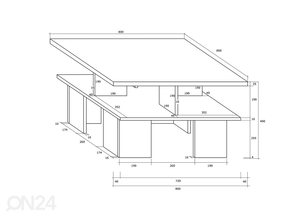 Журнальный столик Tom 80x80 см увеличить размеры