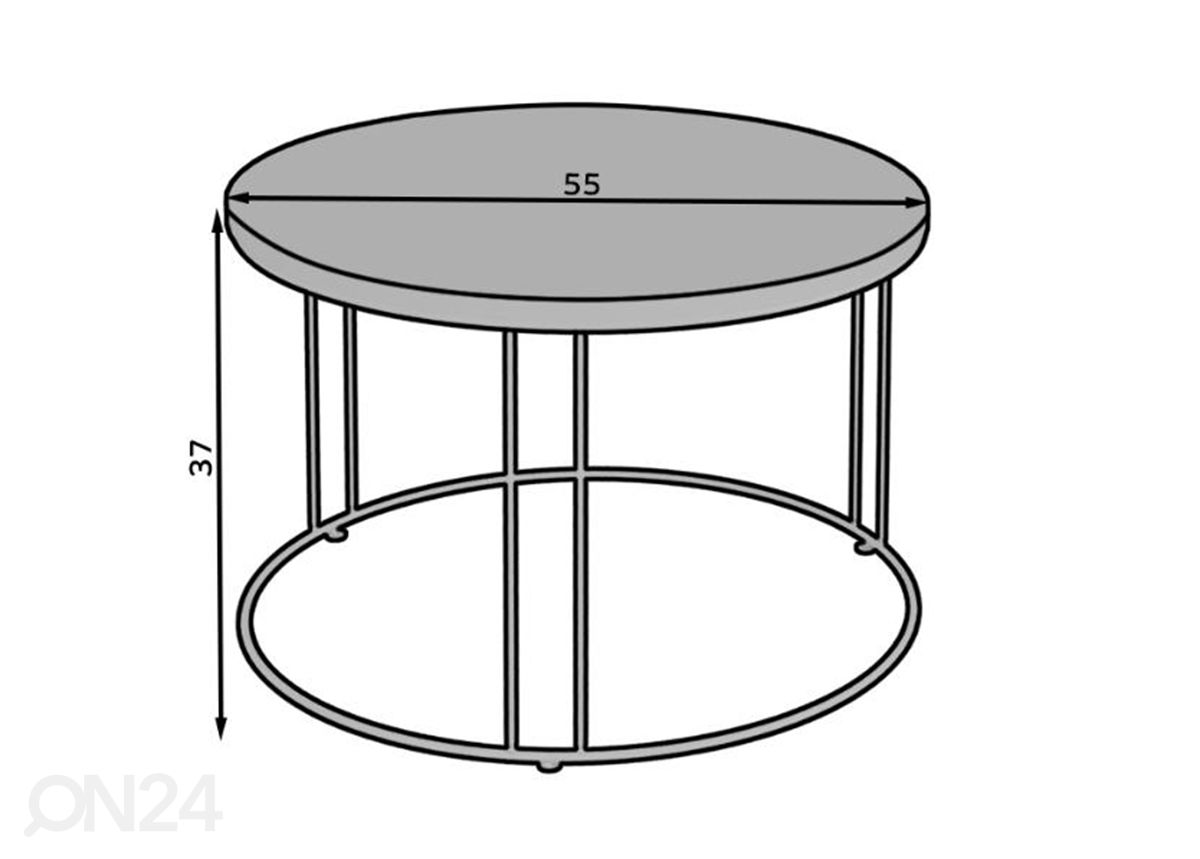 Журнальный стол Ø 55 см увеличить размеры