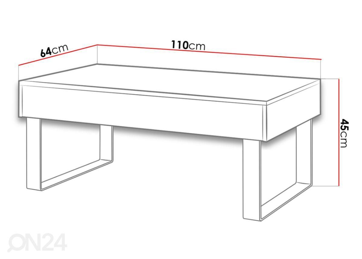 Журнальный стол 110x64 cm увеличить размеры