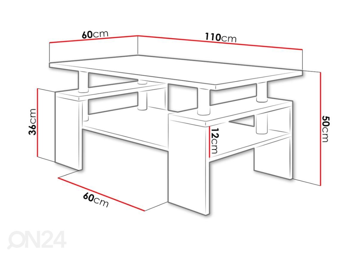 Журнальный стол увеличить размеры