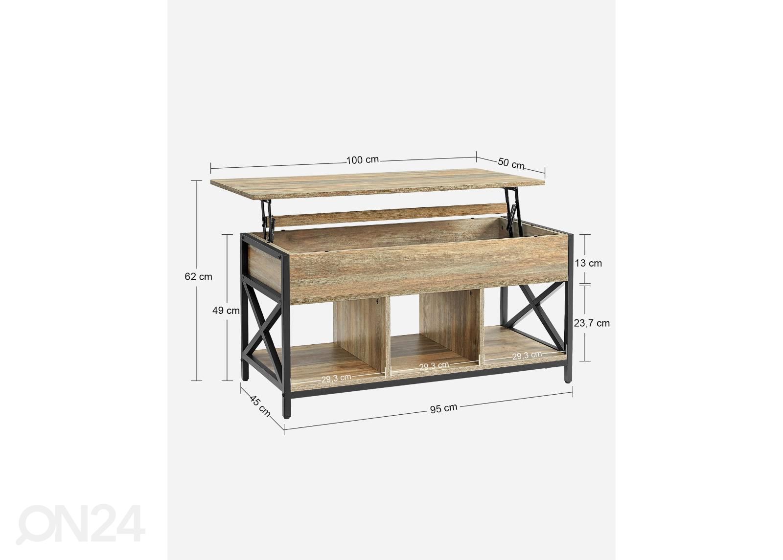 Журнальный стол 45x95 см увеличить размеры