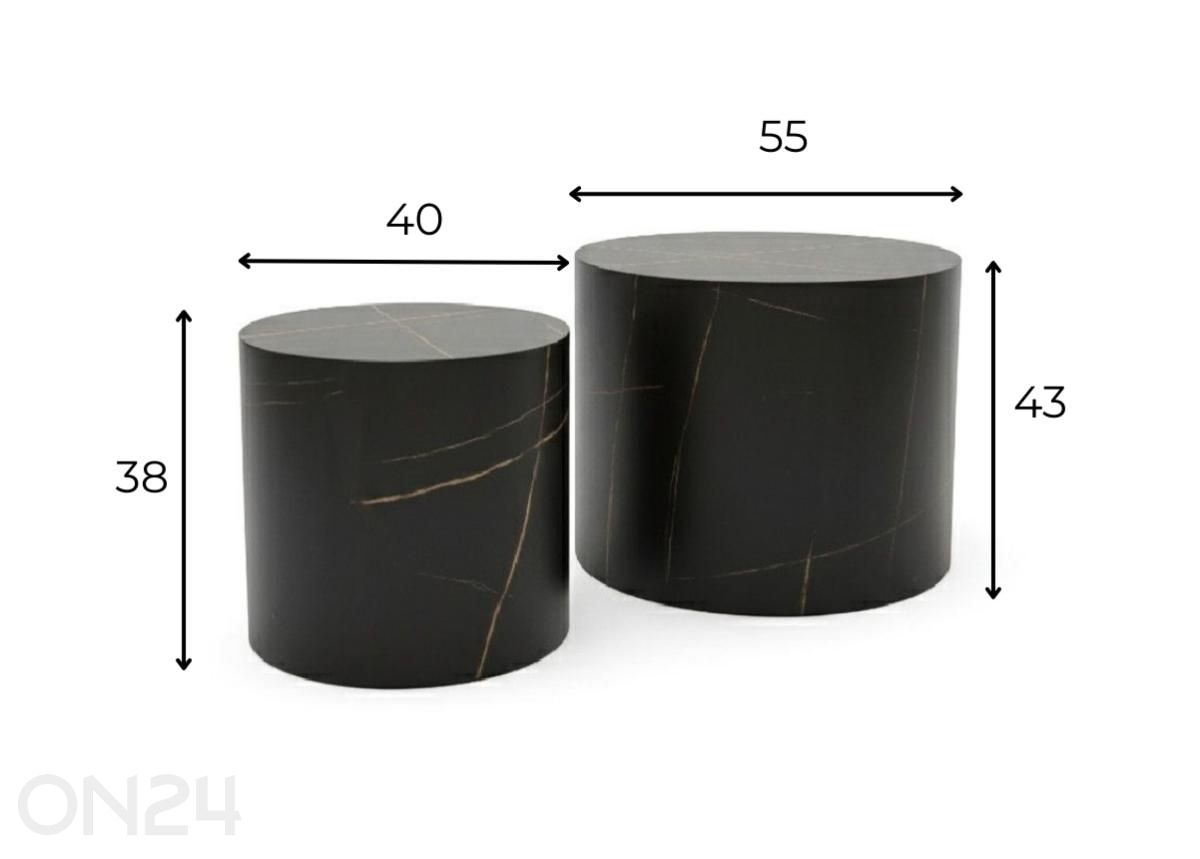 Журнальный стол Bud, 2 шт, черно-золотистый увеличить размеры