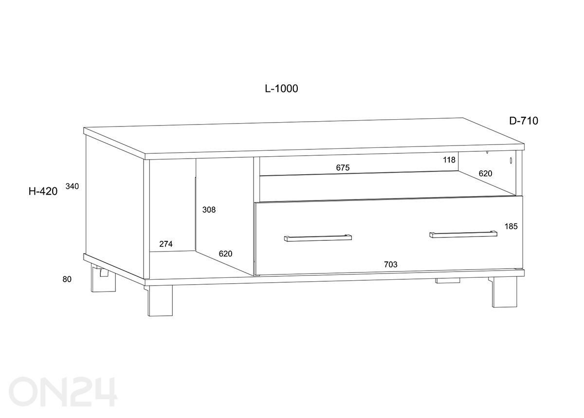 Журнальный стол Cool 71x100 см увеличить размеры