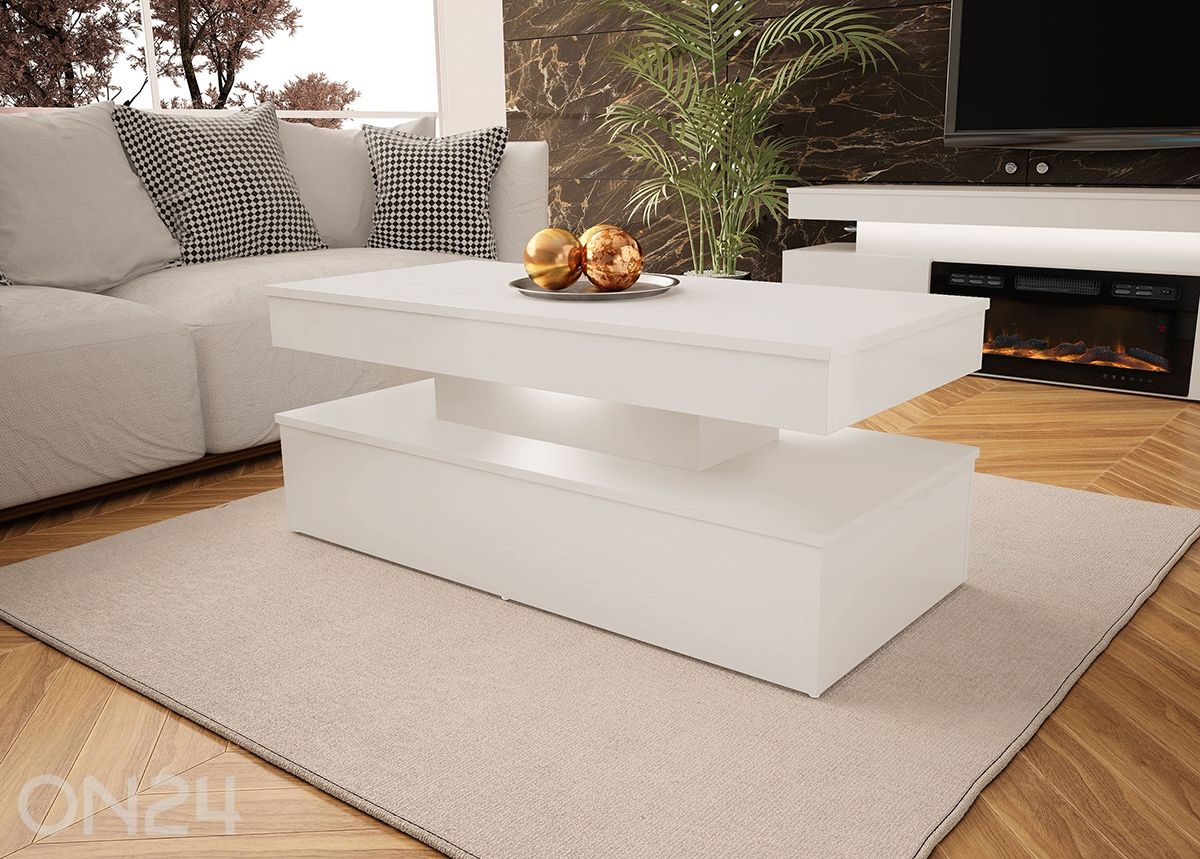 Журнальный стол Glossa 120x55 cm + LED увеличить