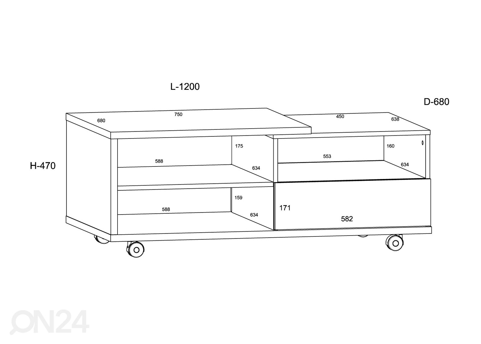 Журнальный стол Goleen 120x68 cm увеличить размеры