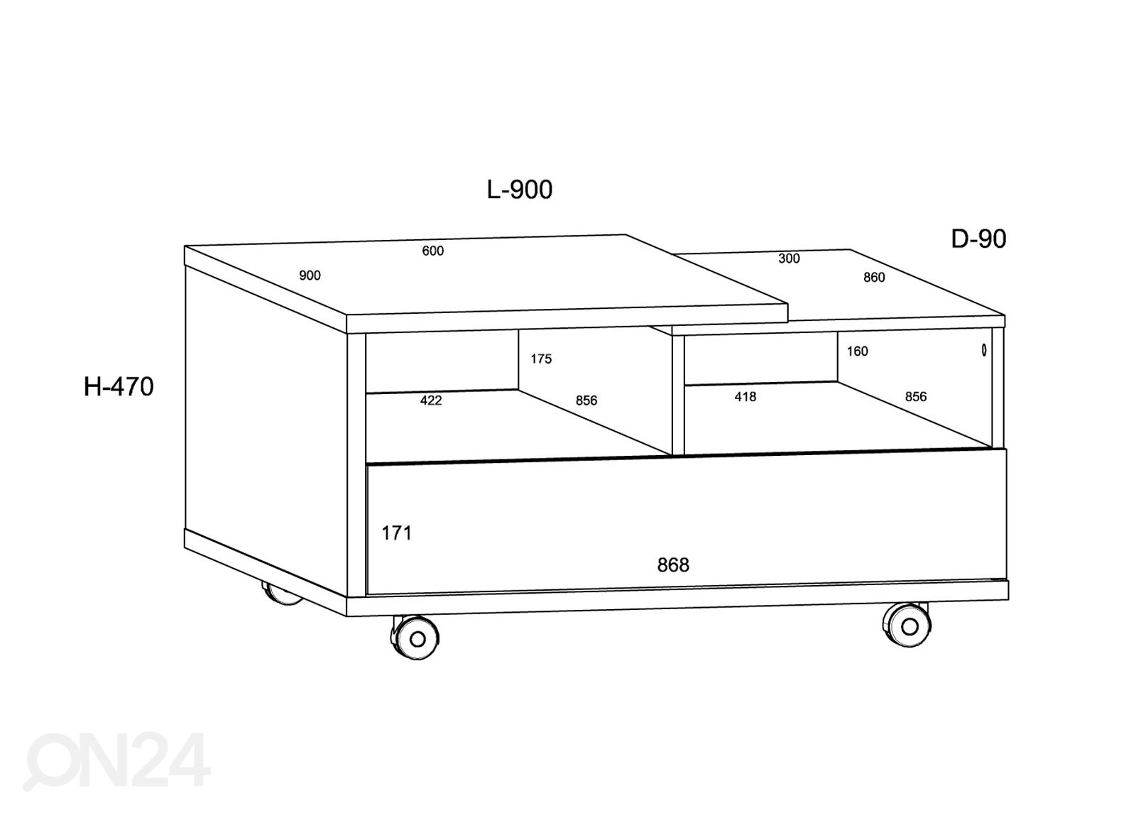 Журнальный стол Goleen 90x90 cm увеличить размеры