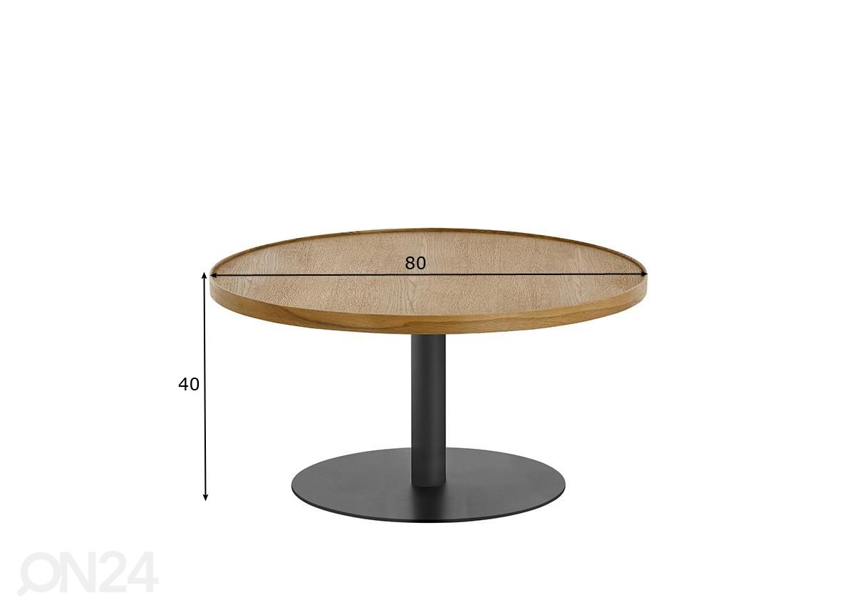 Журнальный стол Monteverde дуб/чёрный Ø80 cm увеличить размеры