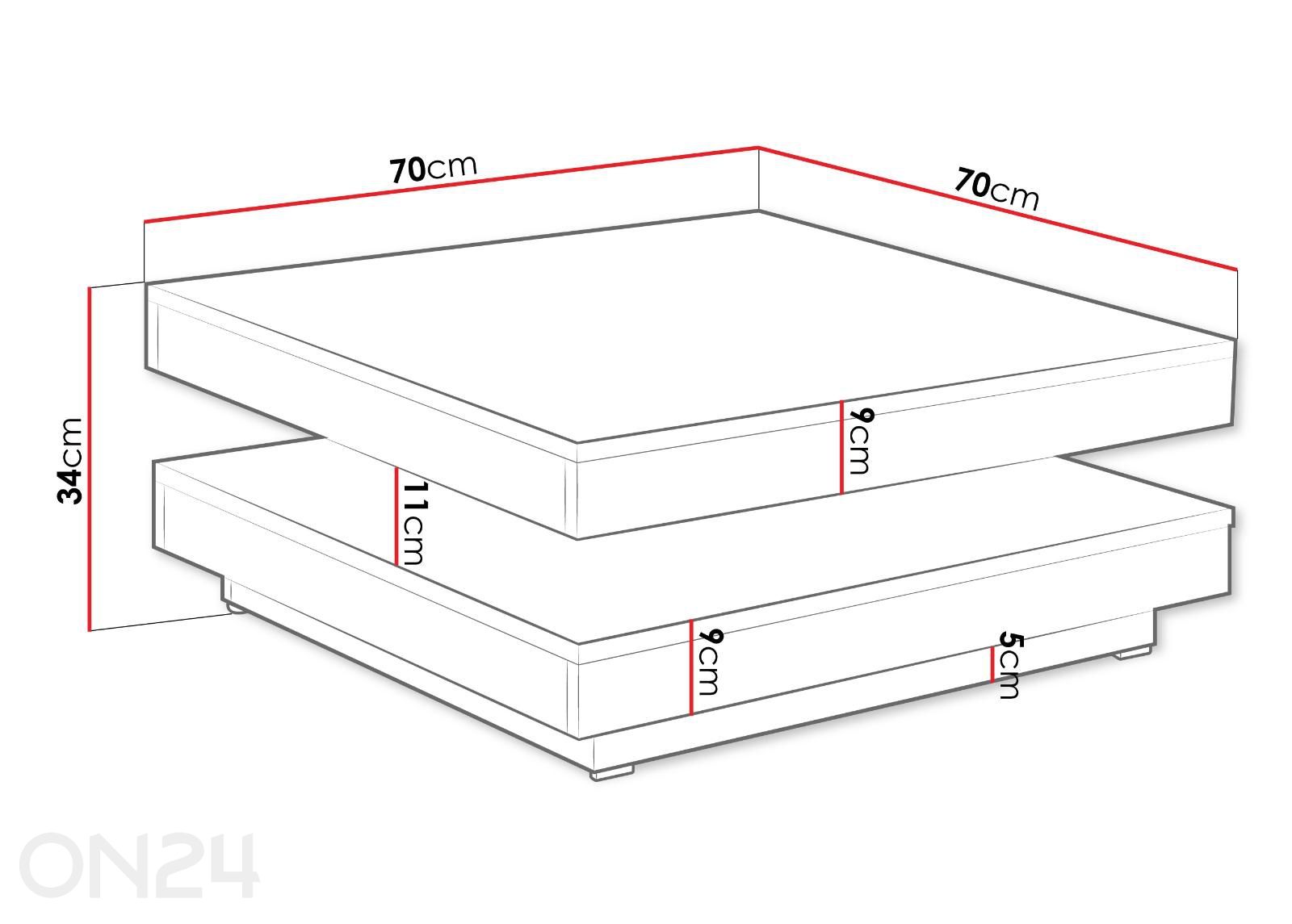 Журнальный стол Nenani увеличить размеры