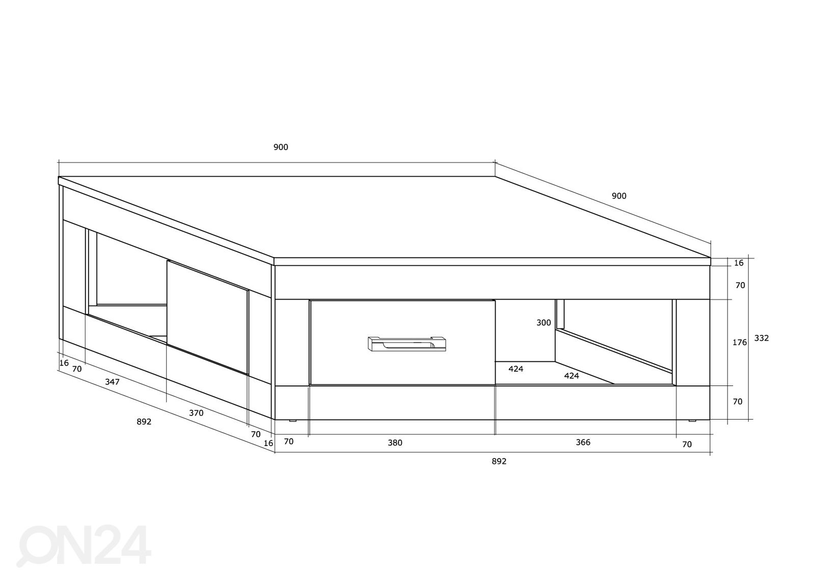 Журнальный стол Skibbereen 90x94 cm увеличить размеры