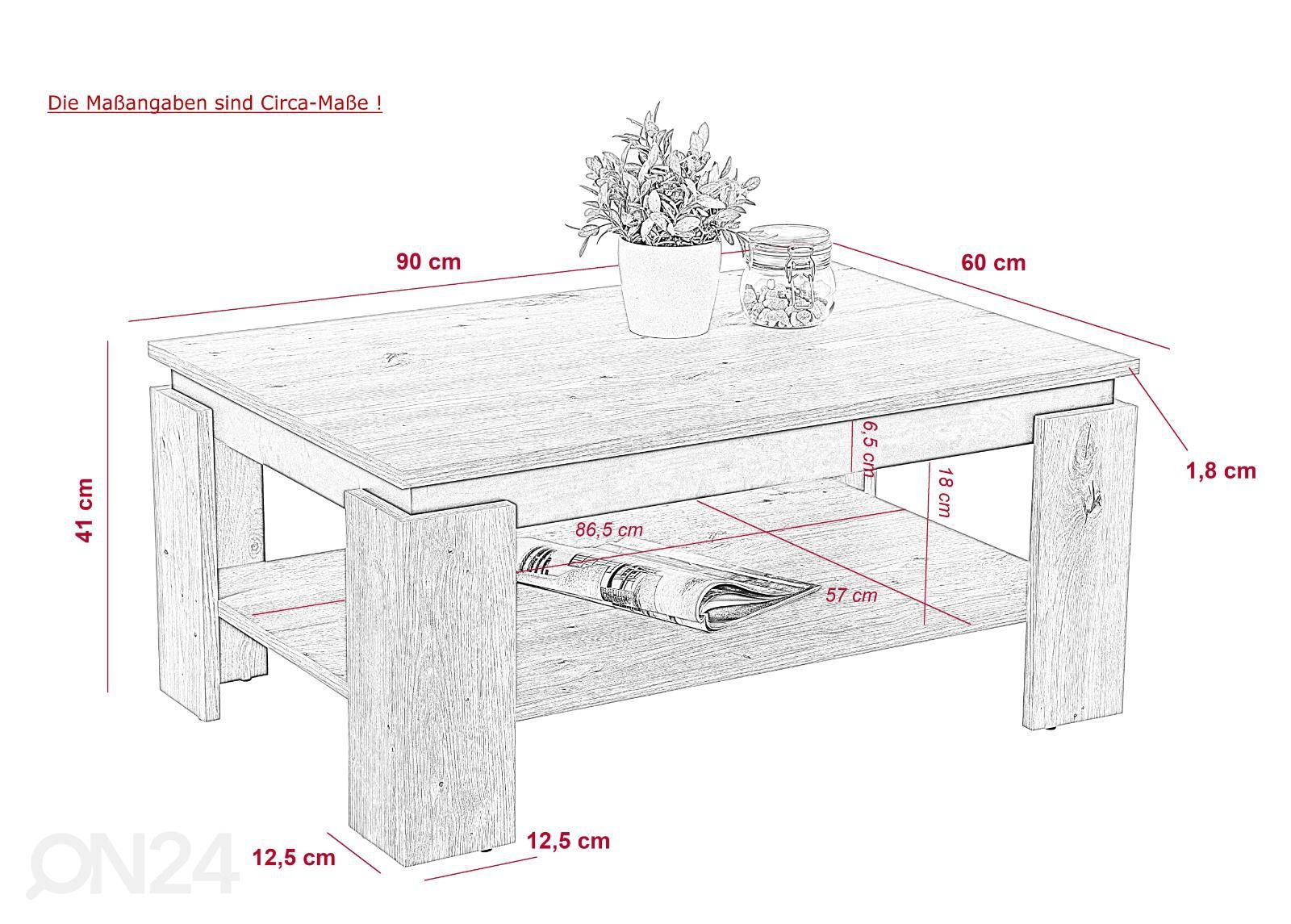 Журнальный стол Tim II 90x60 cm увеличить размеры