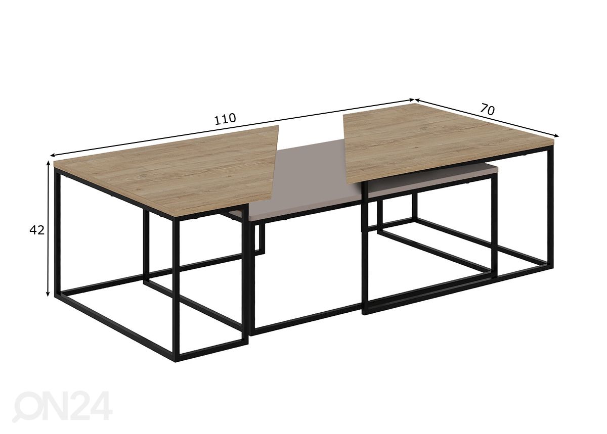 Журнальный стол Titan Mocca 110x70 cm увеличить размеры
