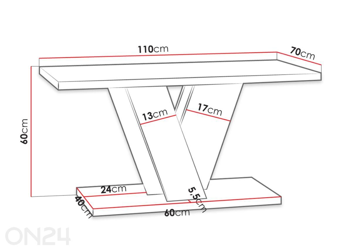 Журнальный стол Viney увеличить размеры