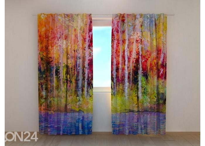 Затемняющая фотоштора Oil Painting Colorful Autumn Trees 240x220 см увеличить