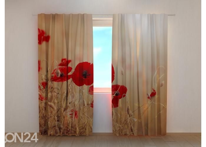 Затемняющая фотоштора Red Poppies in Golden Wheat 240x220 см увеличить