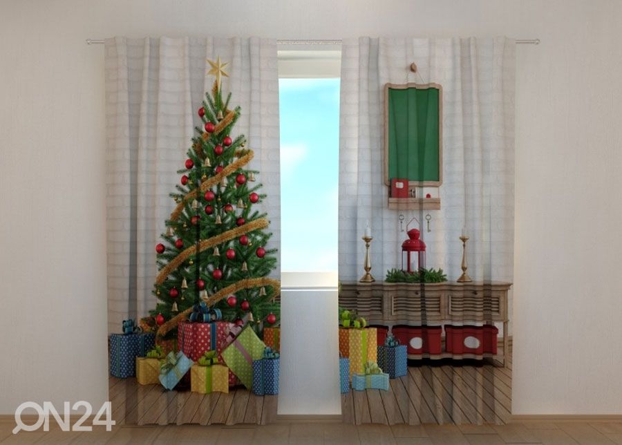 Затемняющая штора Christmas Tree with Gifts 240x220 см увеличить