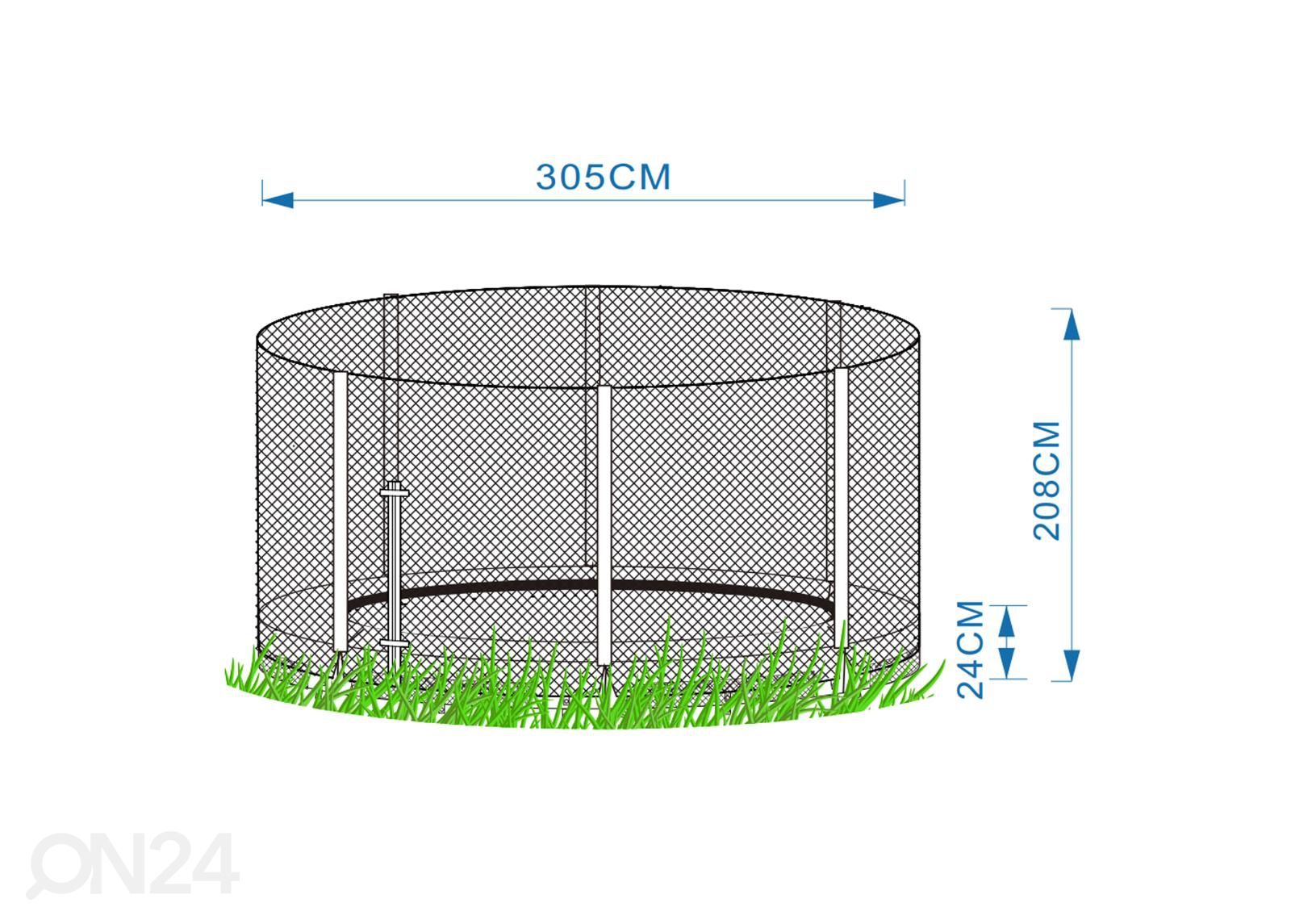 Защитная сетка для батута на земле 305см увеличить размеры