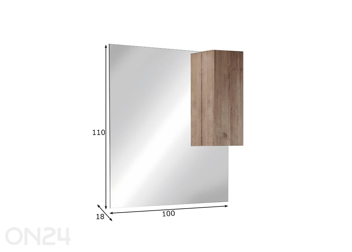 Зеркало с LED-подсветкой и шкафчиком Jupiter 100 см увеличить размеры