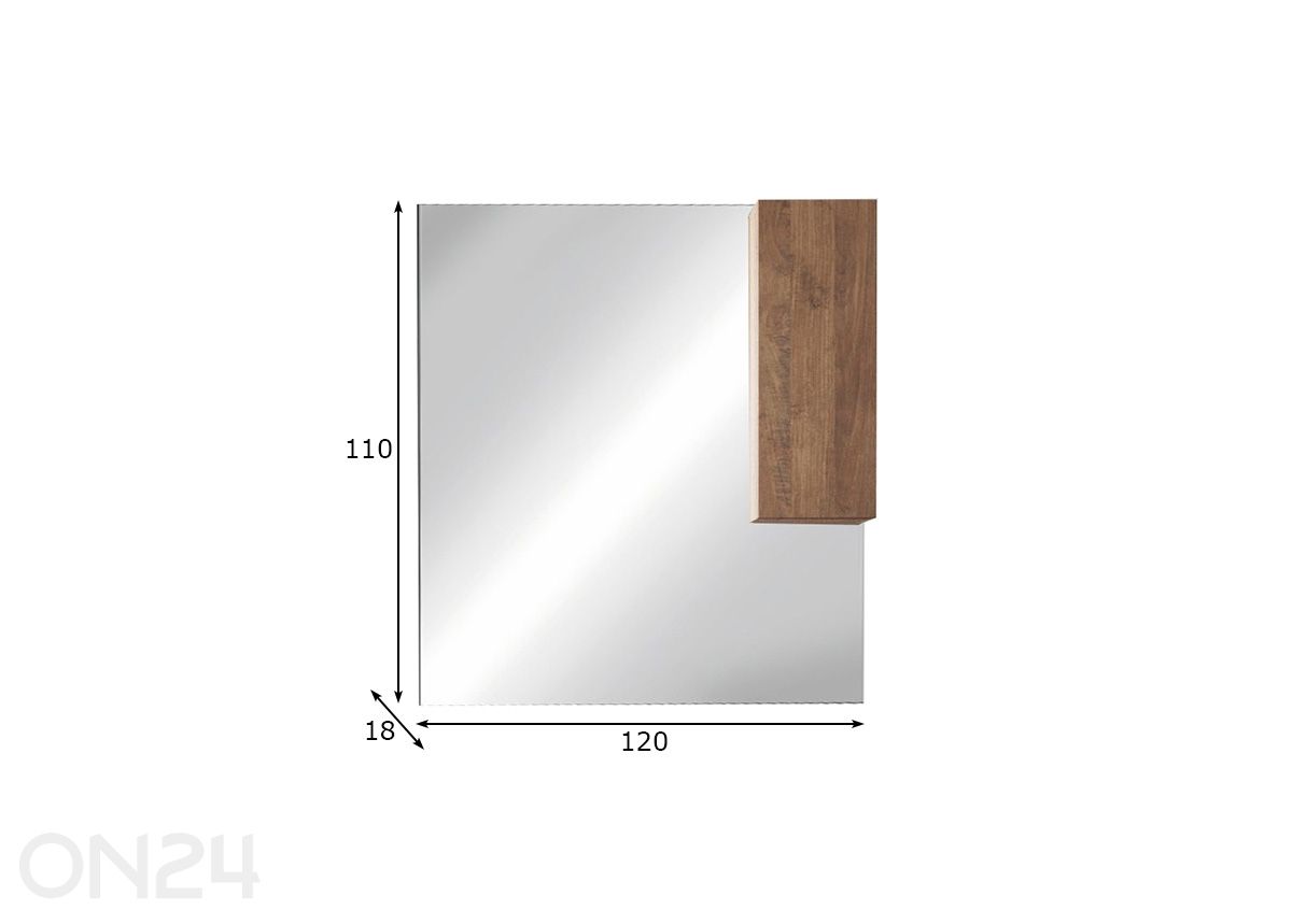 Зеркало с LED-подсветкой и шкафчиком Jupiter 120 см увеличить размеры