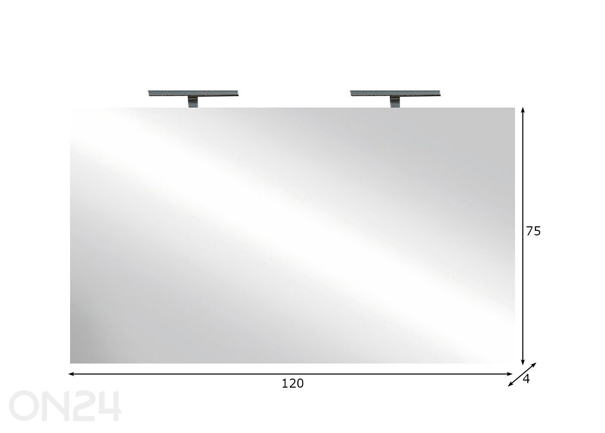 Зеркало с LED-подсветкой Jupiter 120 см увеличить размеры