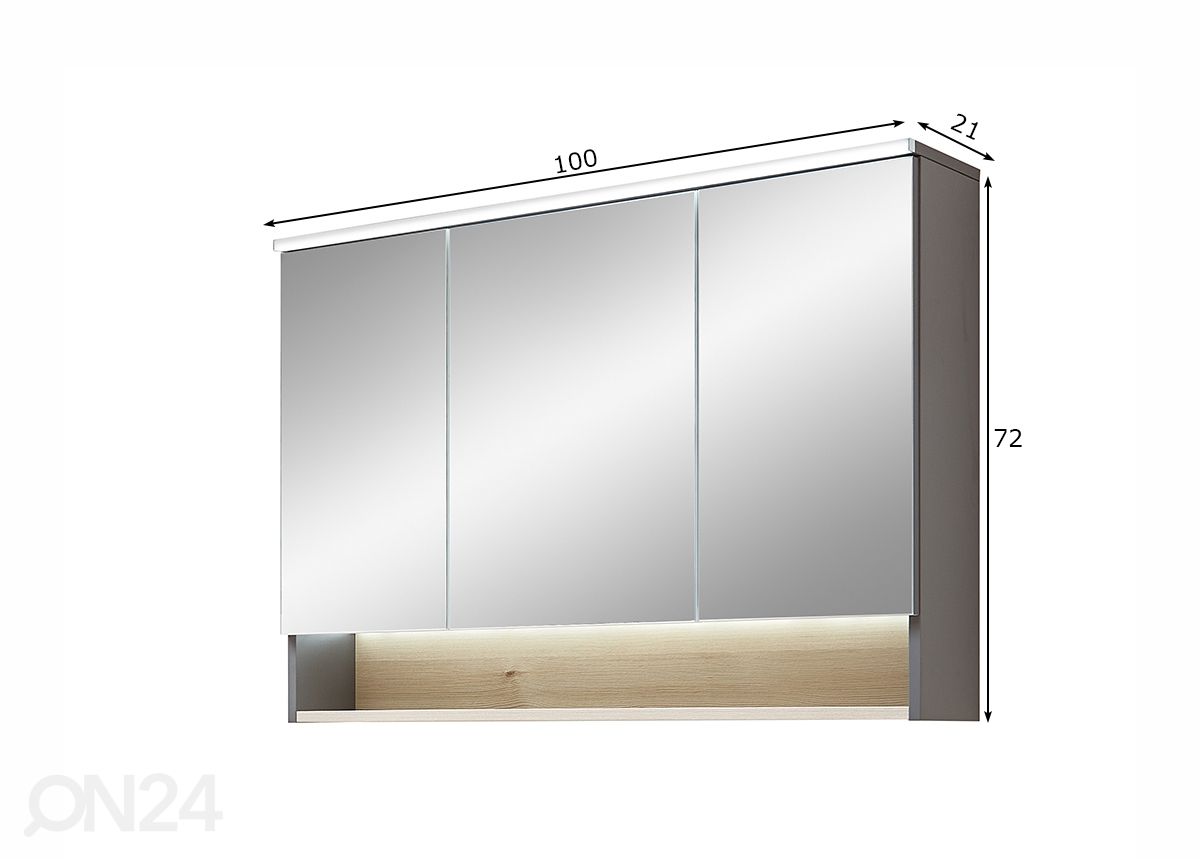 Зеркальный шкаф 25-III увеличить размеры