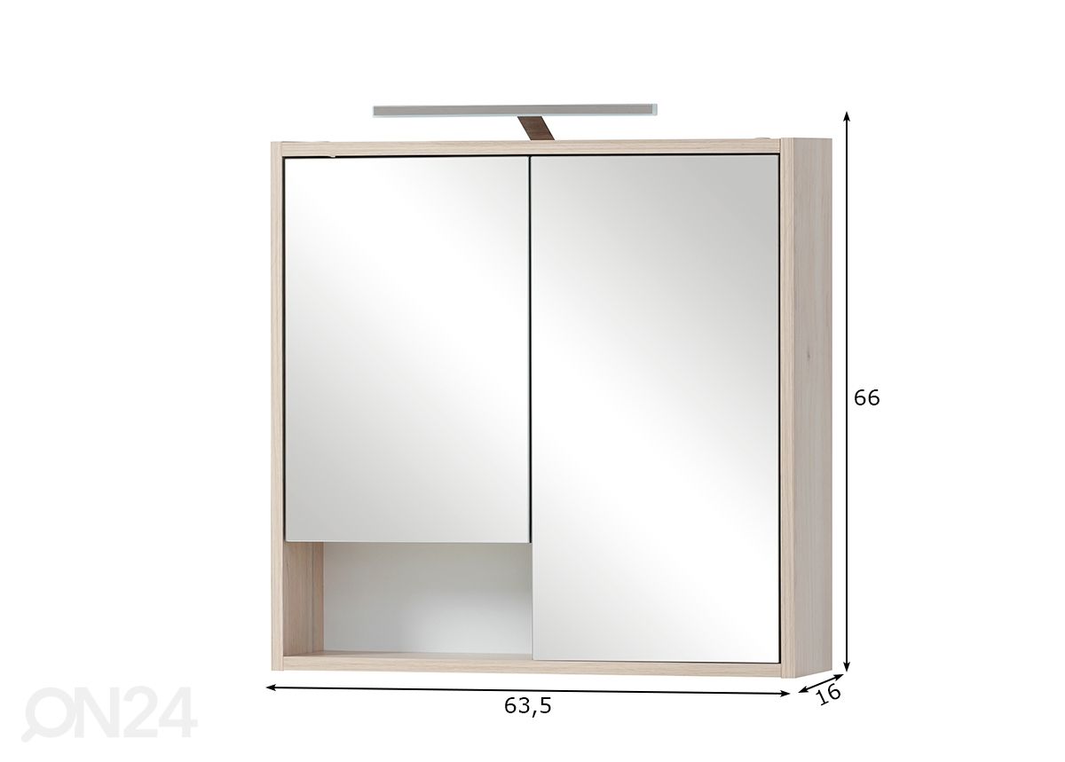 Зеркальный шкаф Lindholm 63,5 cm увеличить размеры