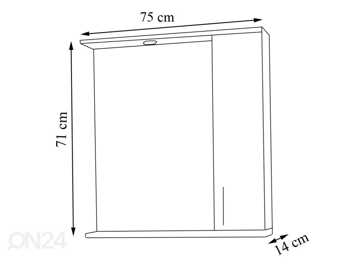 Зеркальный шкаф Lisalo XL h71x75 cm увеличить размеры
