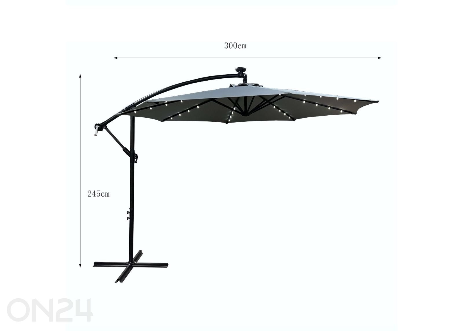 Зонт от солнца Milin + LED Ø 3 м увеличить размеры