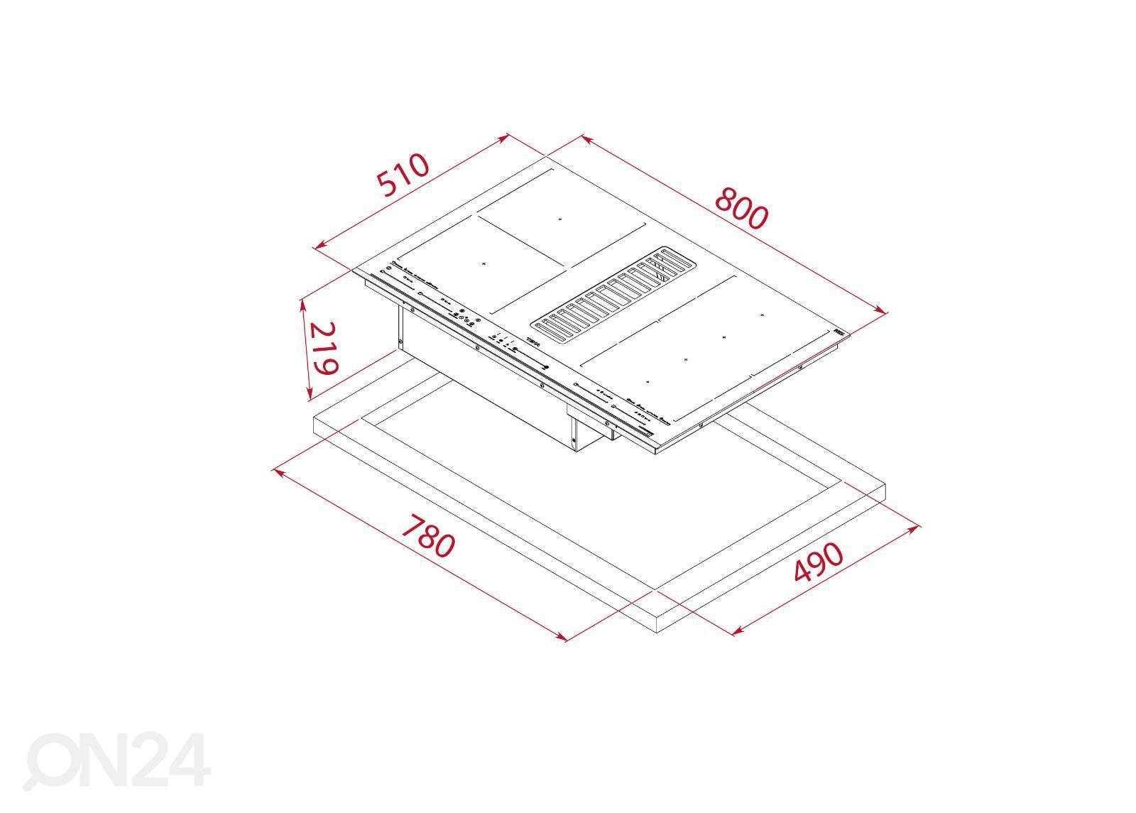 Индукционная варочная панель с вытяжкой Teka AFF 87601 MST BK увеличить размеры