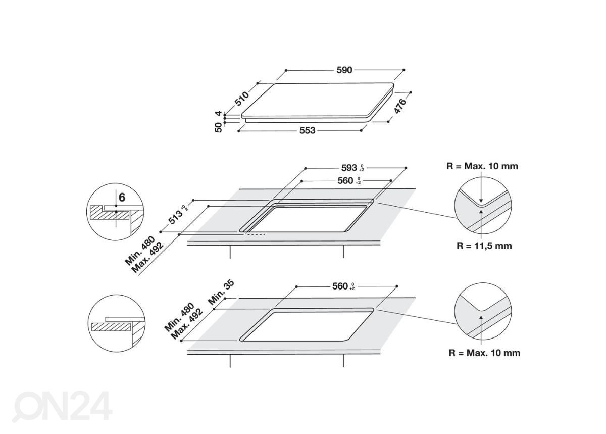 Индукционная варочная панель Whirlpool WLS7960NE увеличить размеры