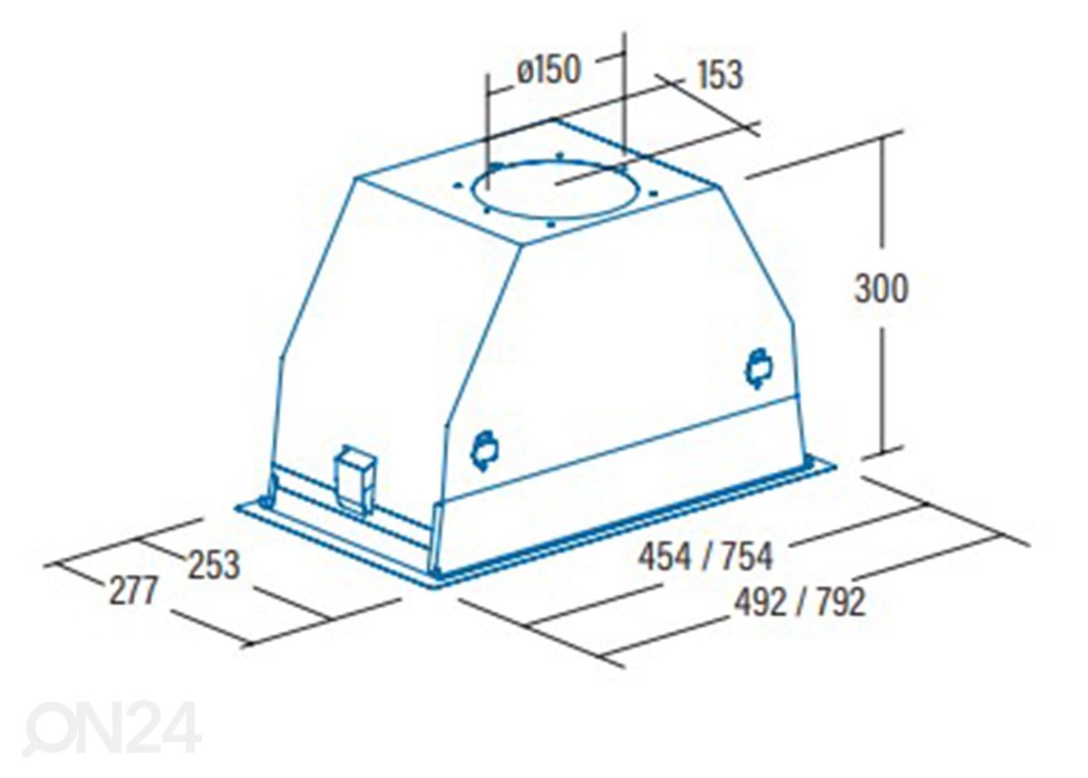 Интегрированная вытяжка Cata GC DUAL A 45 XGBK увеличить размеры