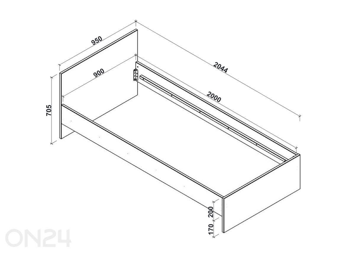 Каркас кровати Lima 90x200 см увеличить размеры