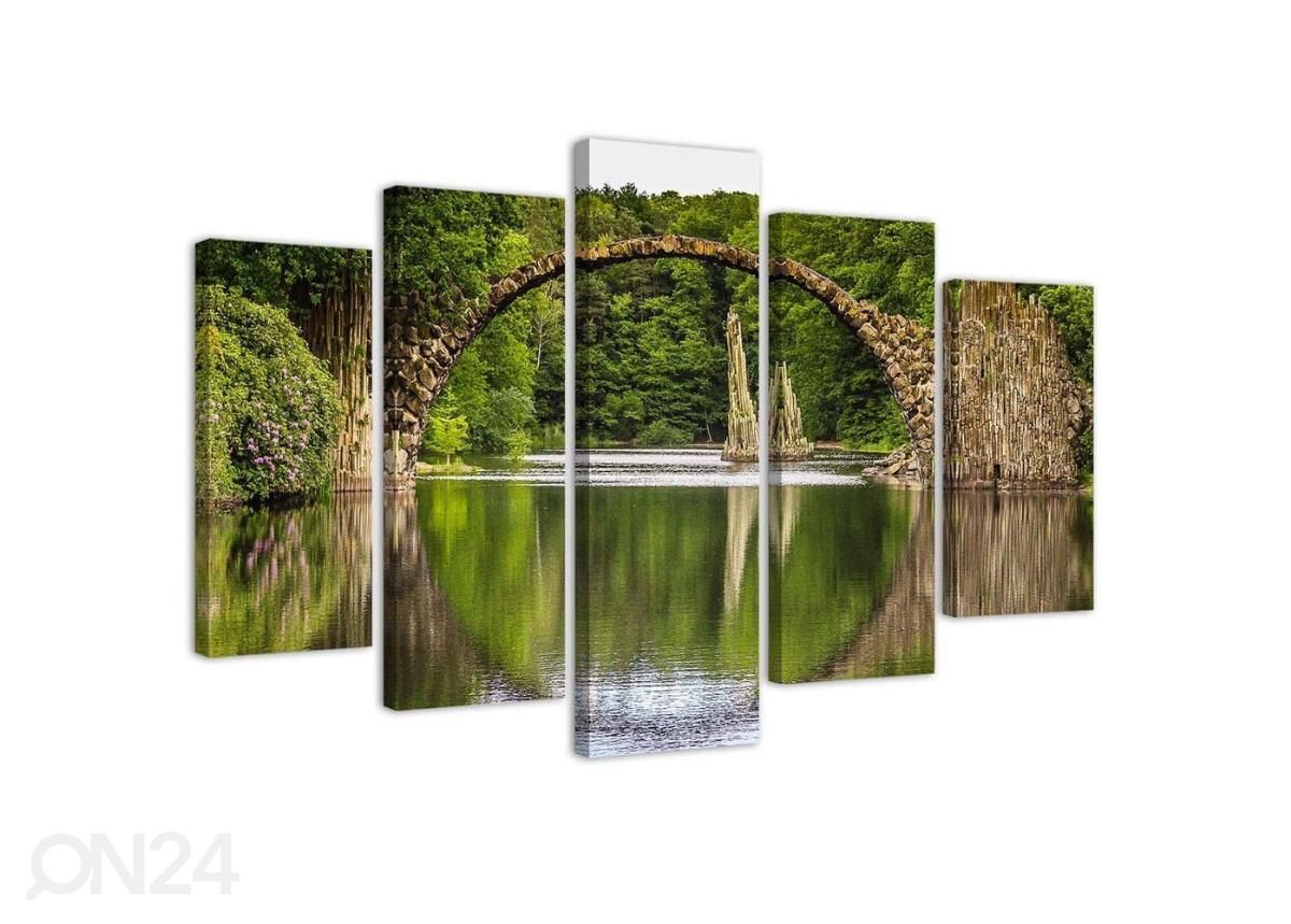 Картина из 5-частей Arch bridge over the lak 150x100 см увеличить