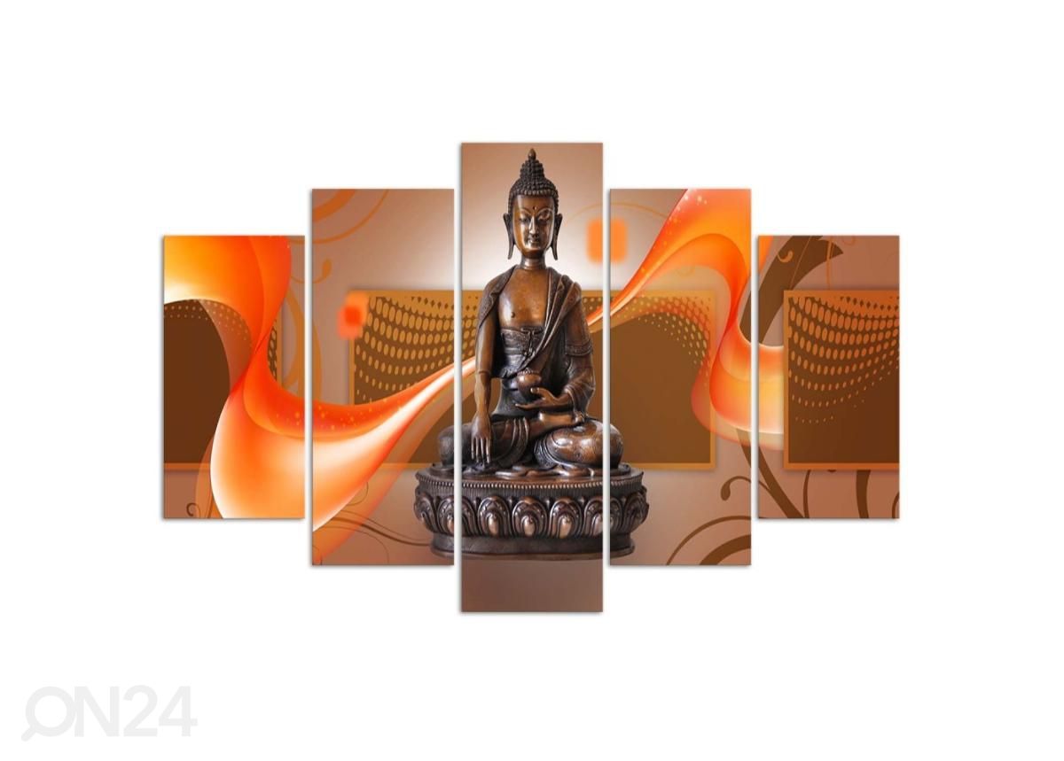 Картина из 5-частей Buddha on abstract background 150x100 см увеличить