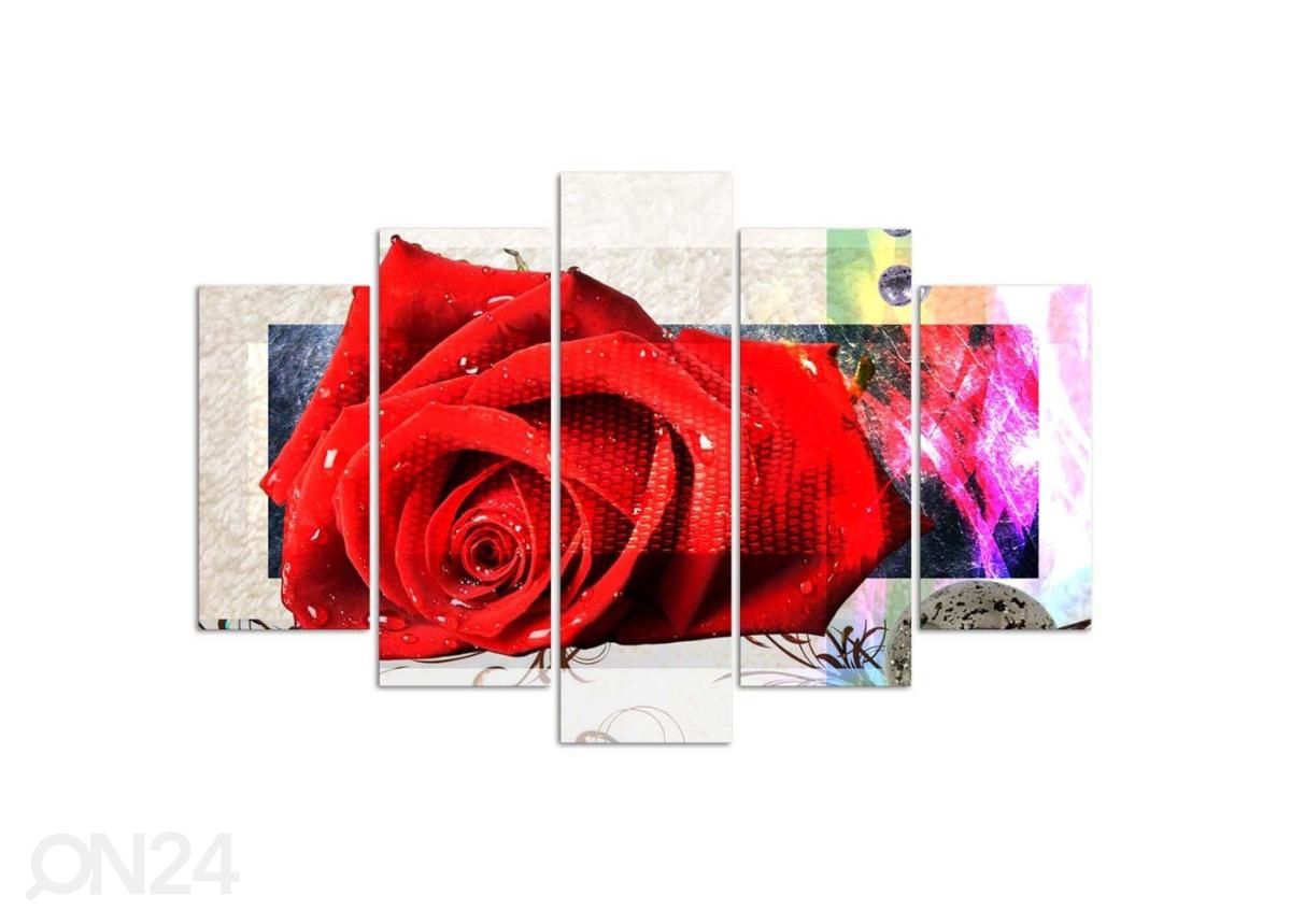 Картина из 5-частей Crimson Rose 150x100 см увеличить