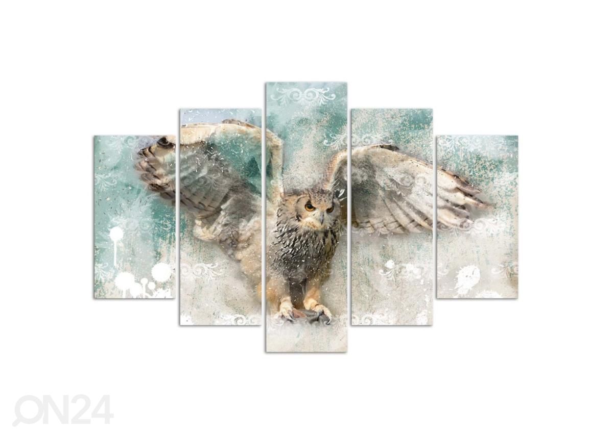 Картина из 5-частей Owl in Flight 150x100 см увеличить