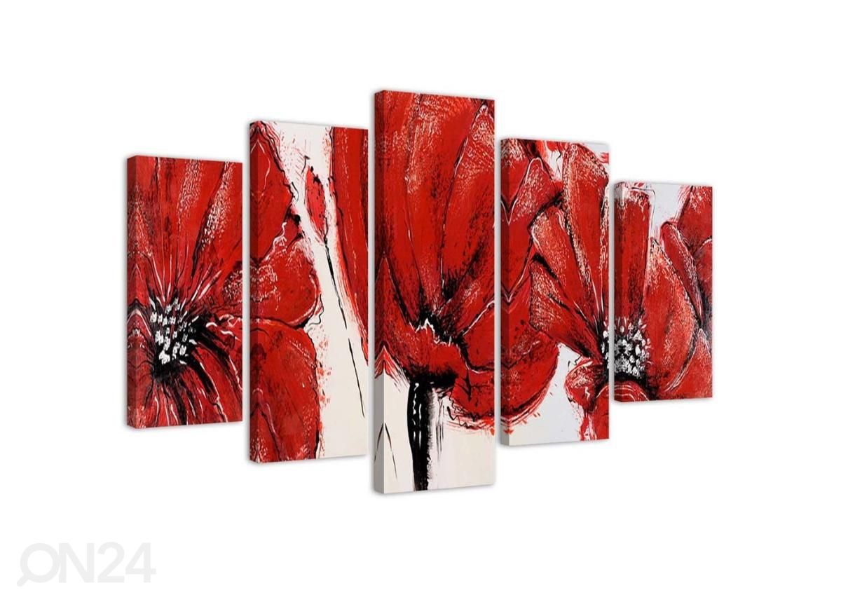 Картина из 5-частей Red Flowers 150x100 см увеличить