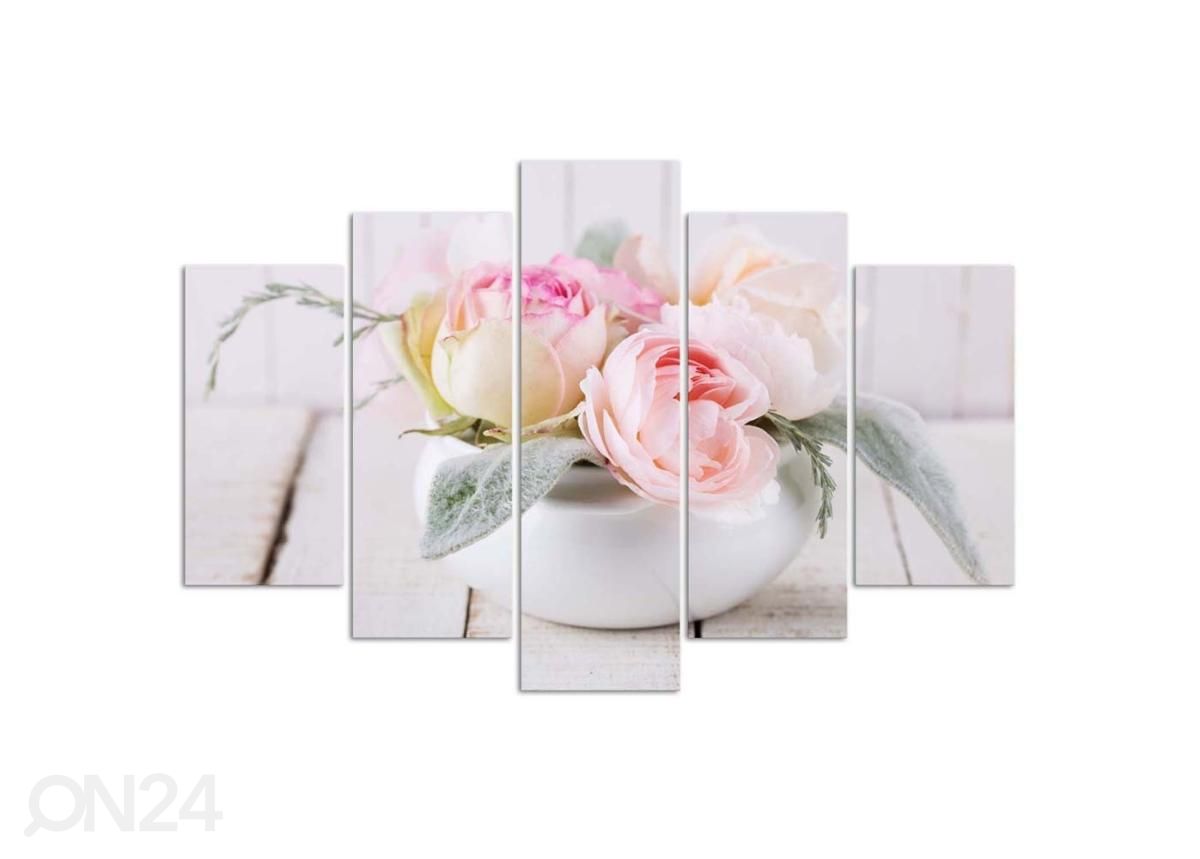 Картина из 5-частей Roses in white vase 150x100 см увеличить