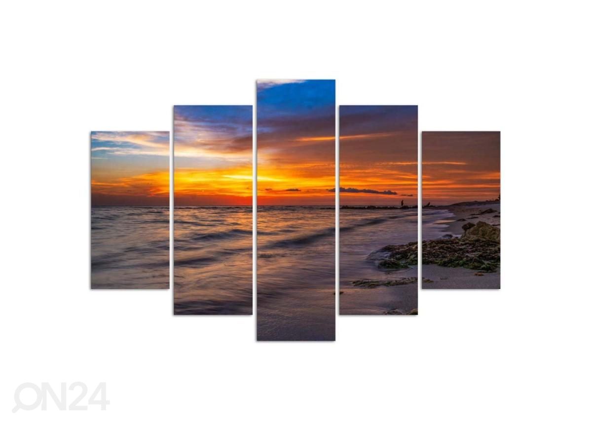 Картина из 5-частей Sunset on the Beach 200x100 см увеличить