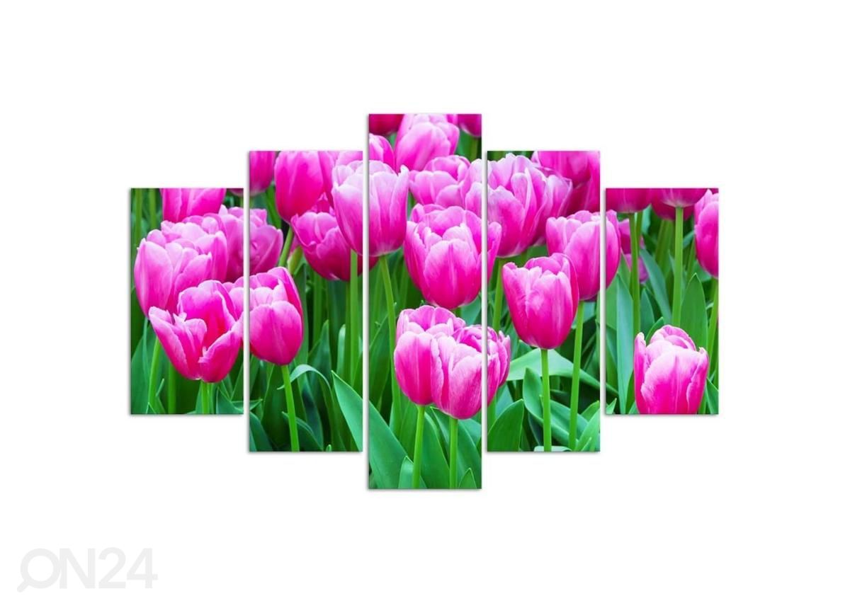 Картина из 5-частей White and Red Tulips 150x100 см увеличить