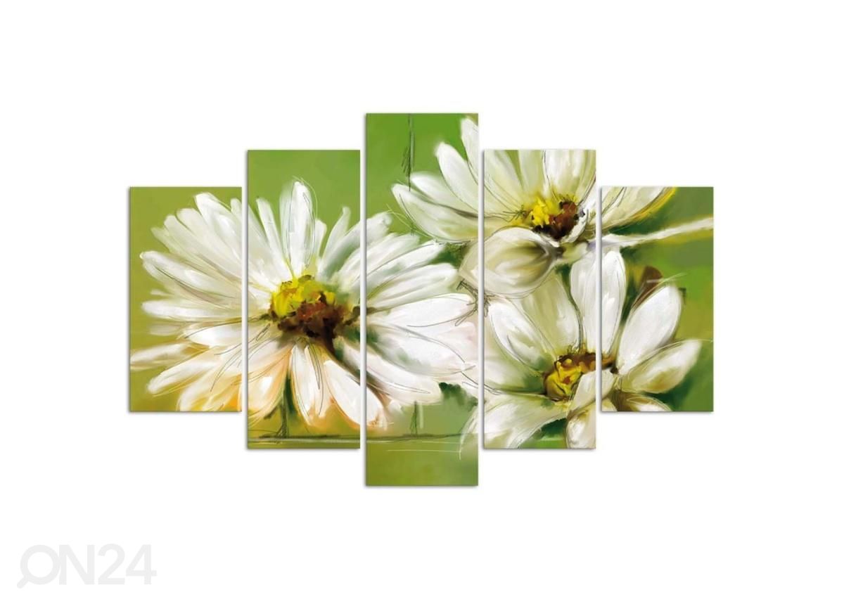 Картина из 5-частей White Flowers 150x100 см увеличить