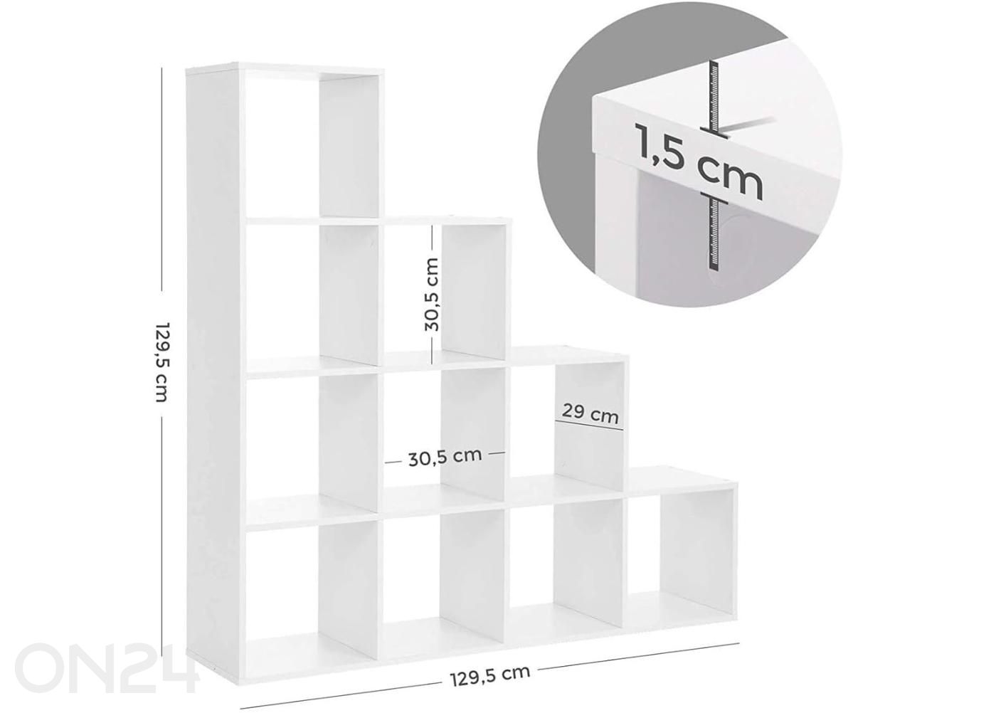 Книжная полка 129,5x129,5 см белая увеличить размеры