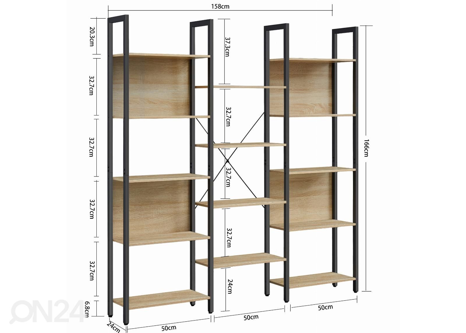 Книжная полка 166x158 см увеличить размеры