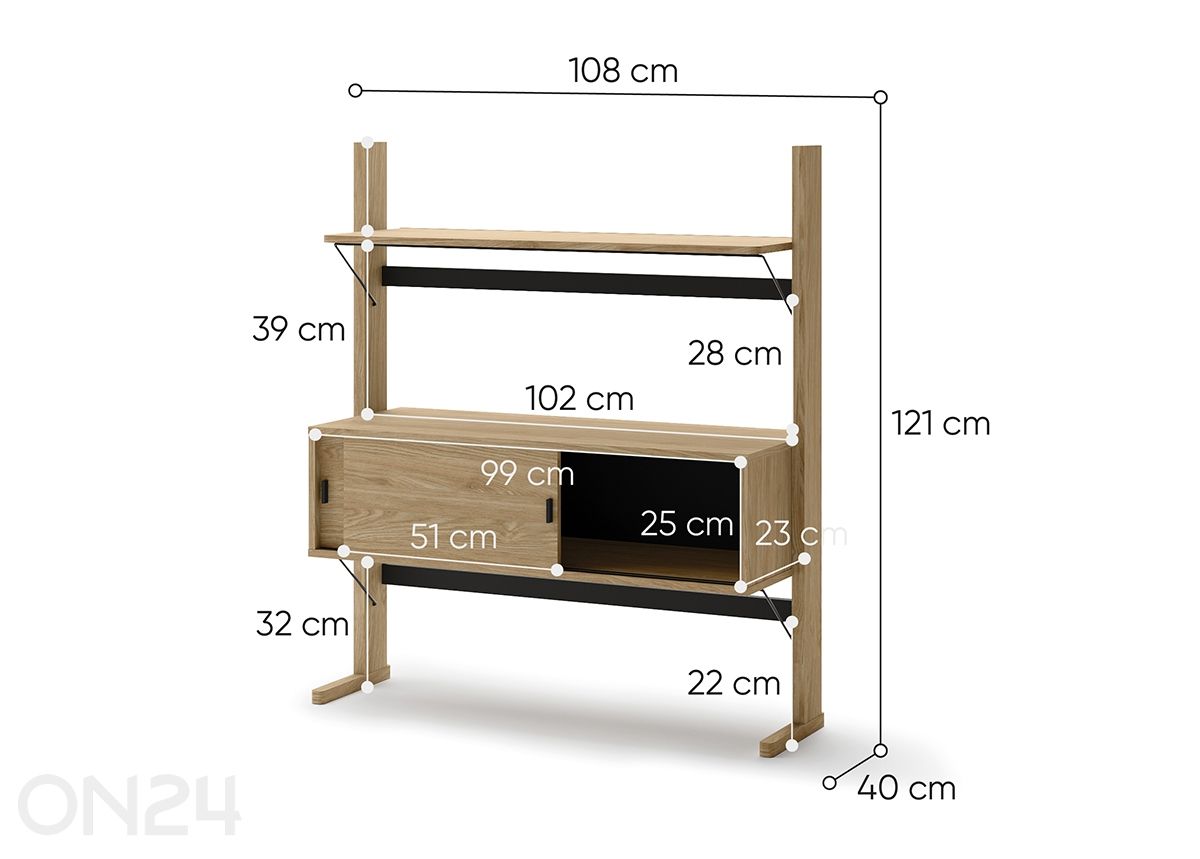 Книжная полка Ollie увеличить размеры