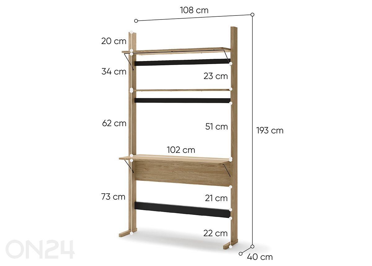 Книжная полка Ollie увеличить размеры