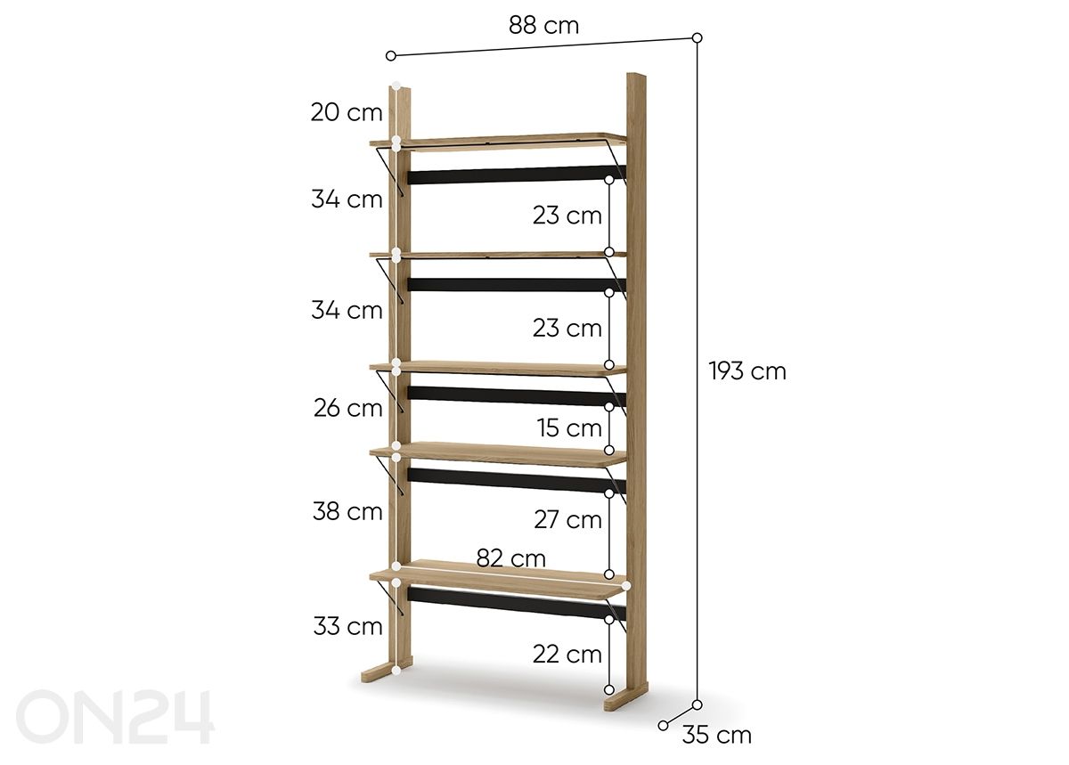 Книжная полка Ollie увеличить размеры