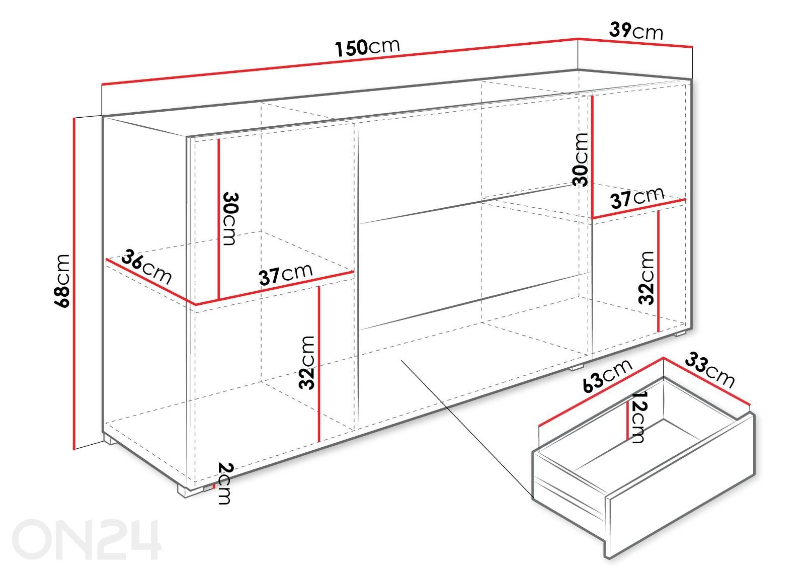 Комод Berlin 150 см увеличить размеры
