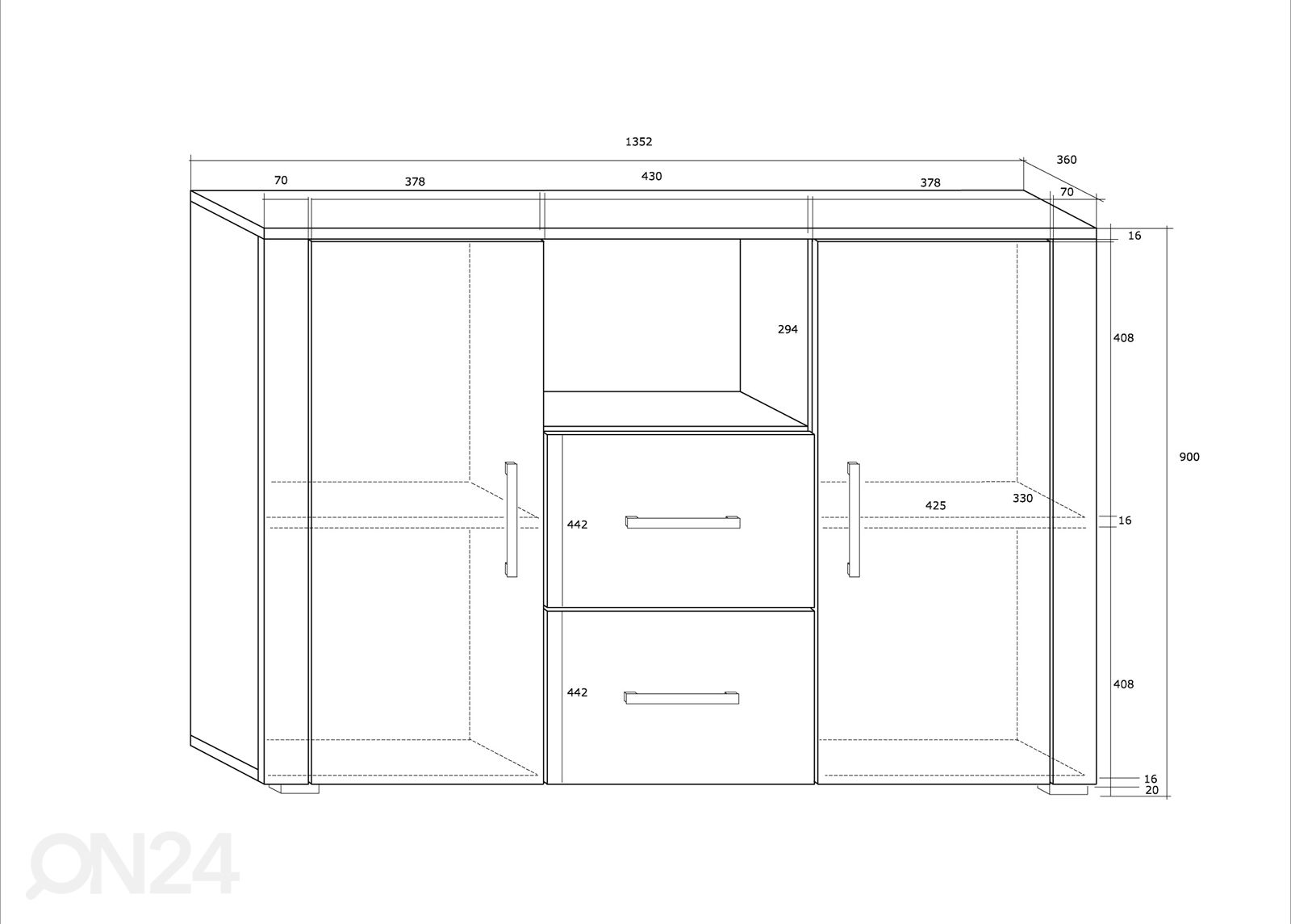 Комод Char 135 cm увеличить размеры